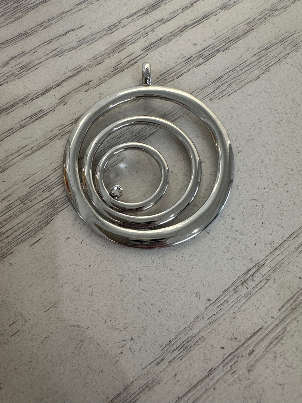 Silver Spiral Circle Pendant Necklace